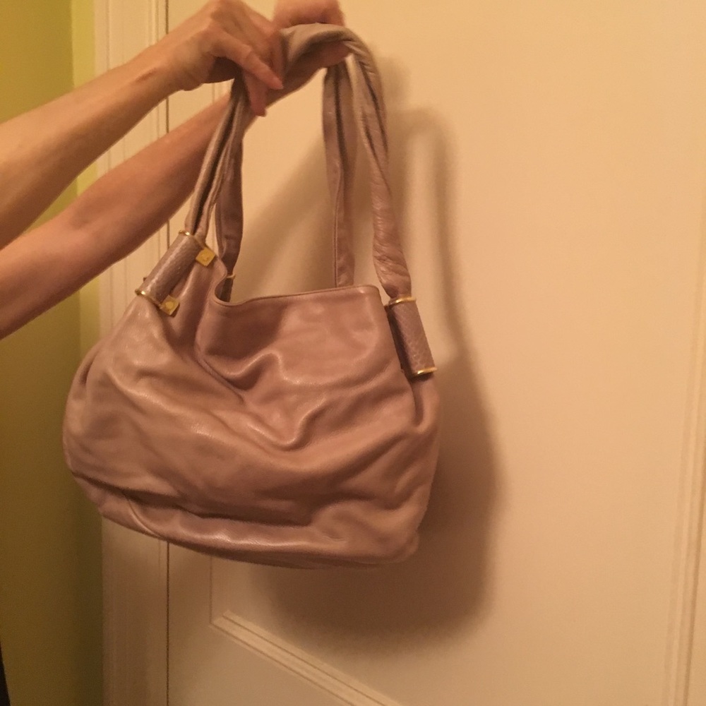 Kara Ross NY Beige Leather Handbag